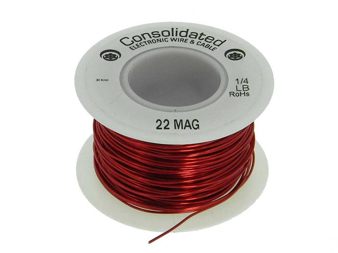 22 AWG Solid Enameled Bare Copper Magnet Wire - 1/4 lb Spool